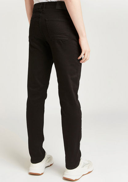 Lee Cooper Full Length Solid Jeans with Pocket Detail and Belt Loops