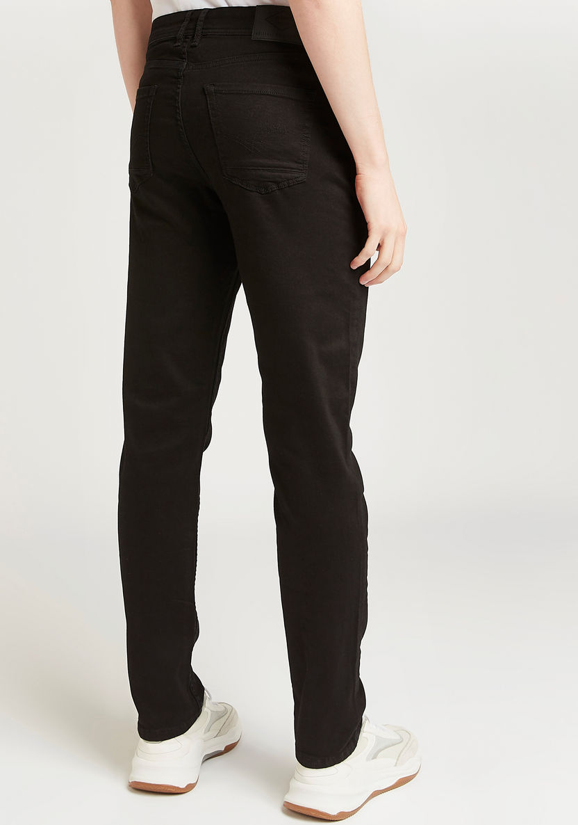 Lee Cooper Full Length Solid Jeans with Pocket Detail and Belt Loops-Jeans-image-3