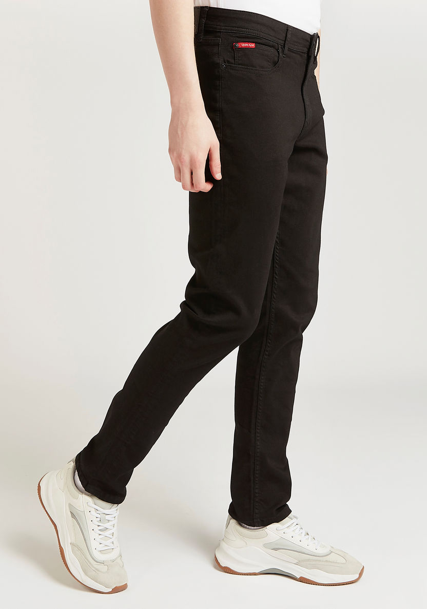 Lee Cooper Full Length Solid Jeans with Pocket Detail and Belt Loops-Jeans-image-4