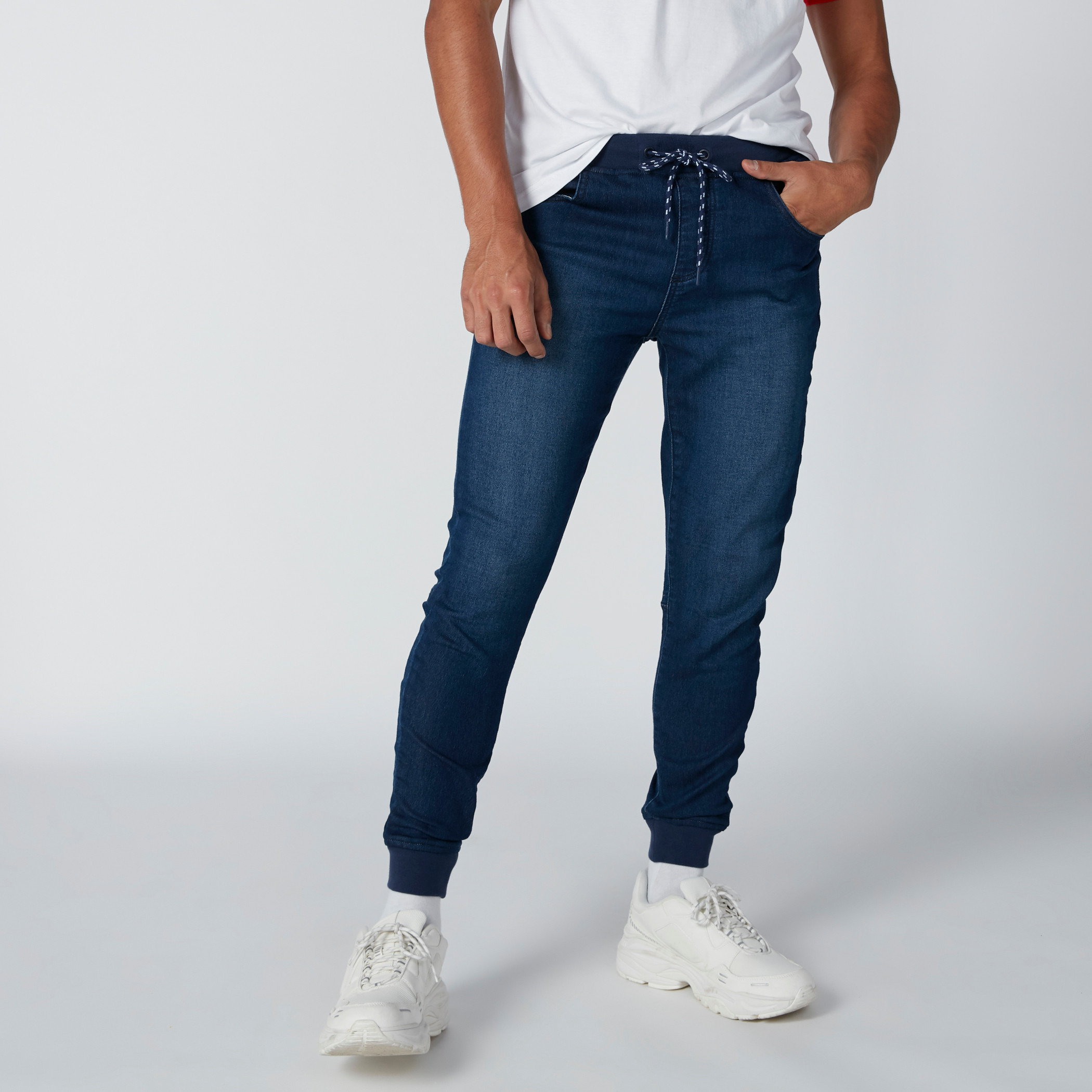 Lee Cooper Mens Black Denim Joggers/Trousers Cuffed Hem Jeans Size W36/L30  | eBay