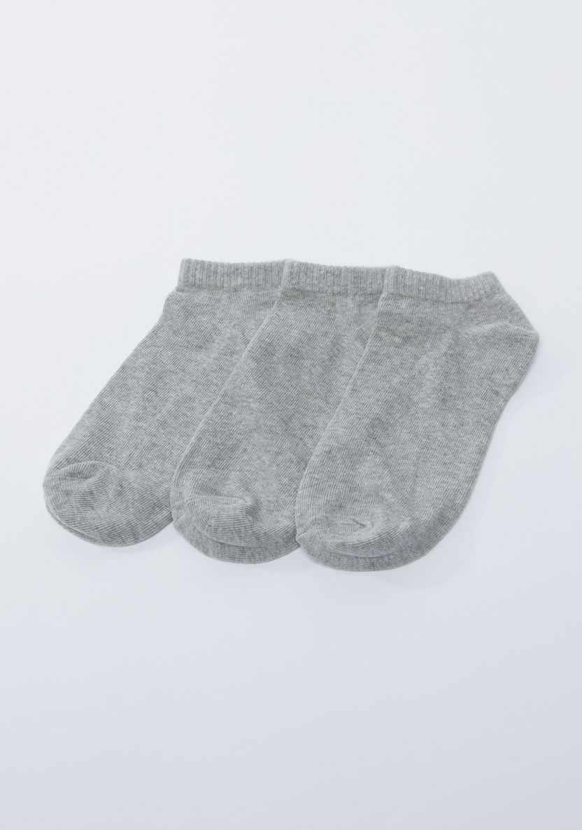 Textured Ankle Length Socks - Set of 3-Socks-image-1