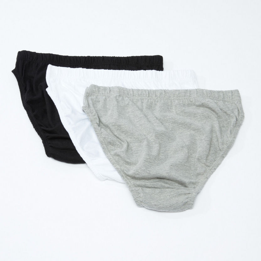 Assorted Briefs with Elasticised Waistband - Set of 3-Underwear-image-2