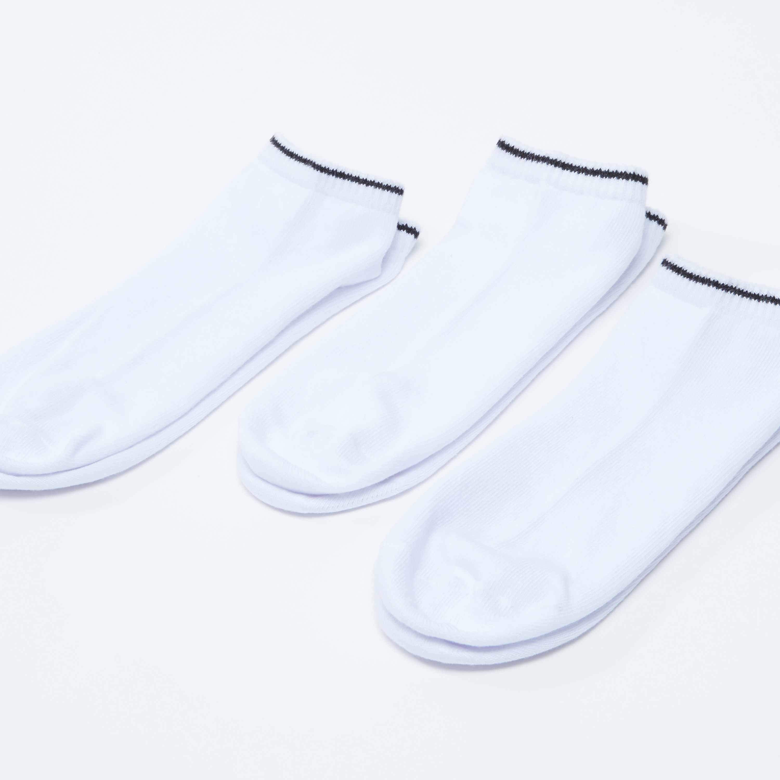 Set of 3 - Ankle Length Socks with Ribbed Cuffs-men-socks-image-1