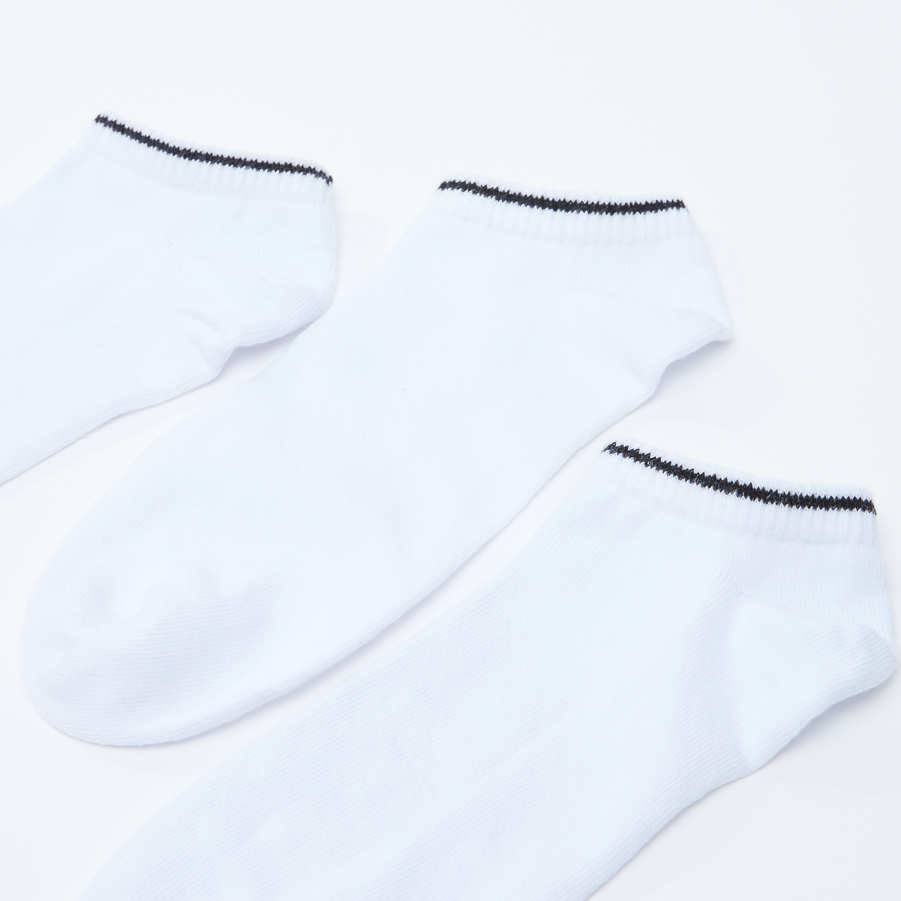 Set of 3 - Ankle Length Socks with Ribbed Cuffs-men-socks-image-3