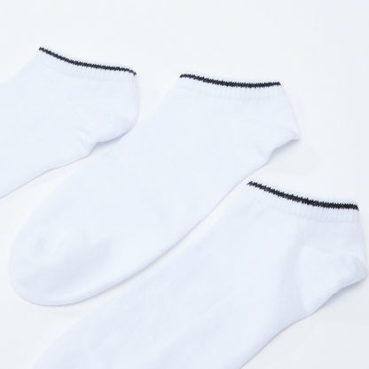 Ankle Length Socks with Ribbed Cuffs - Set of 3