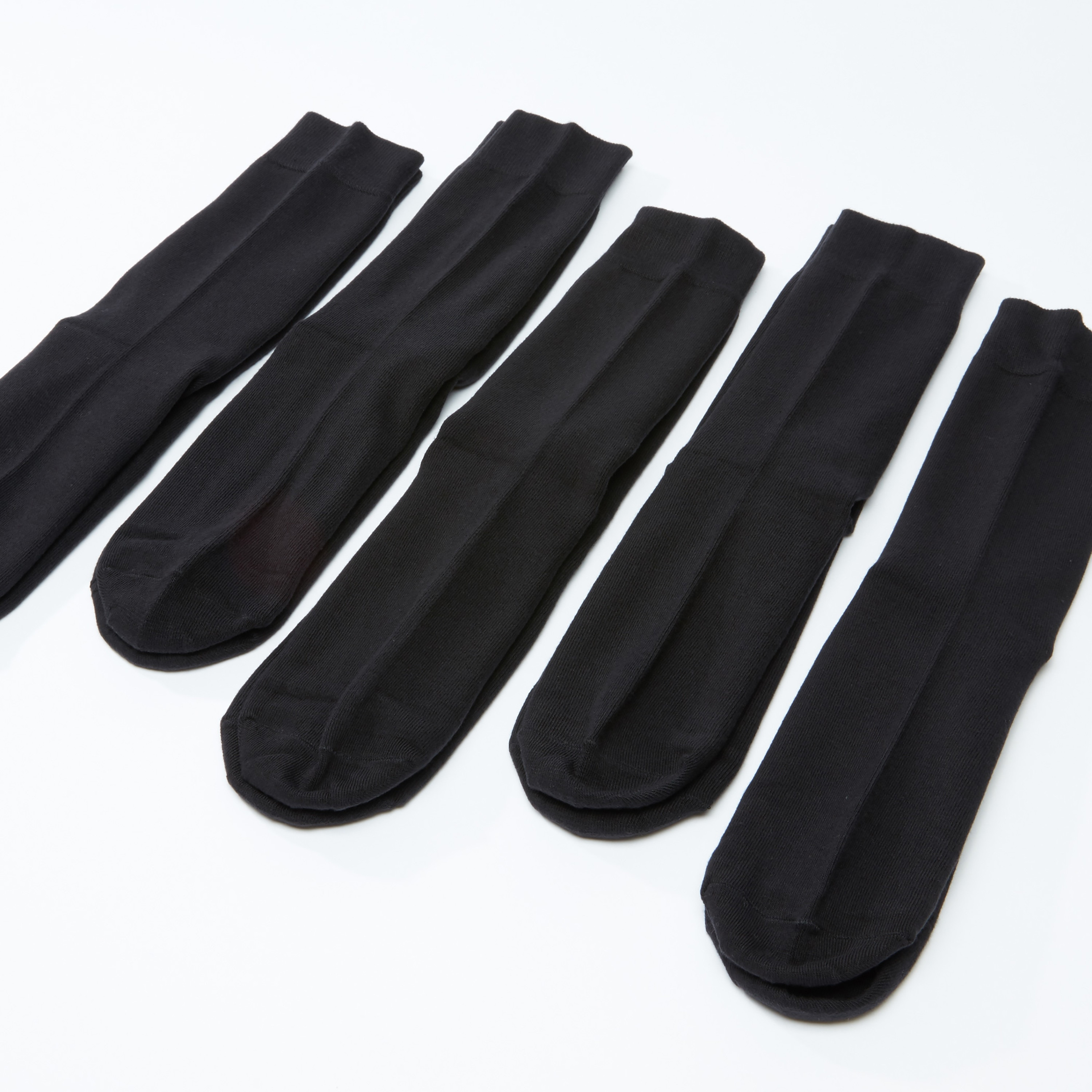 Set of 5 - Textured Crew Length Socks-men-socks-image-2