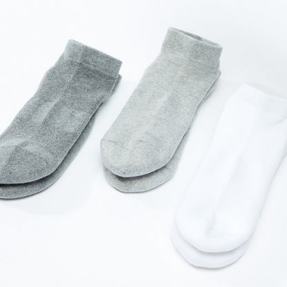Ribbed Ankle Length Socks - Set of 3-Socks-image-0