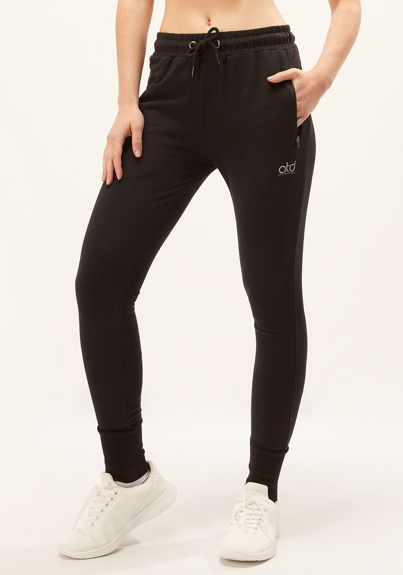 Full Length Cuffed Jog Pants with Elasticised Waistband and Drawstring-Joggers-image-0