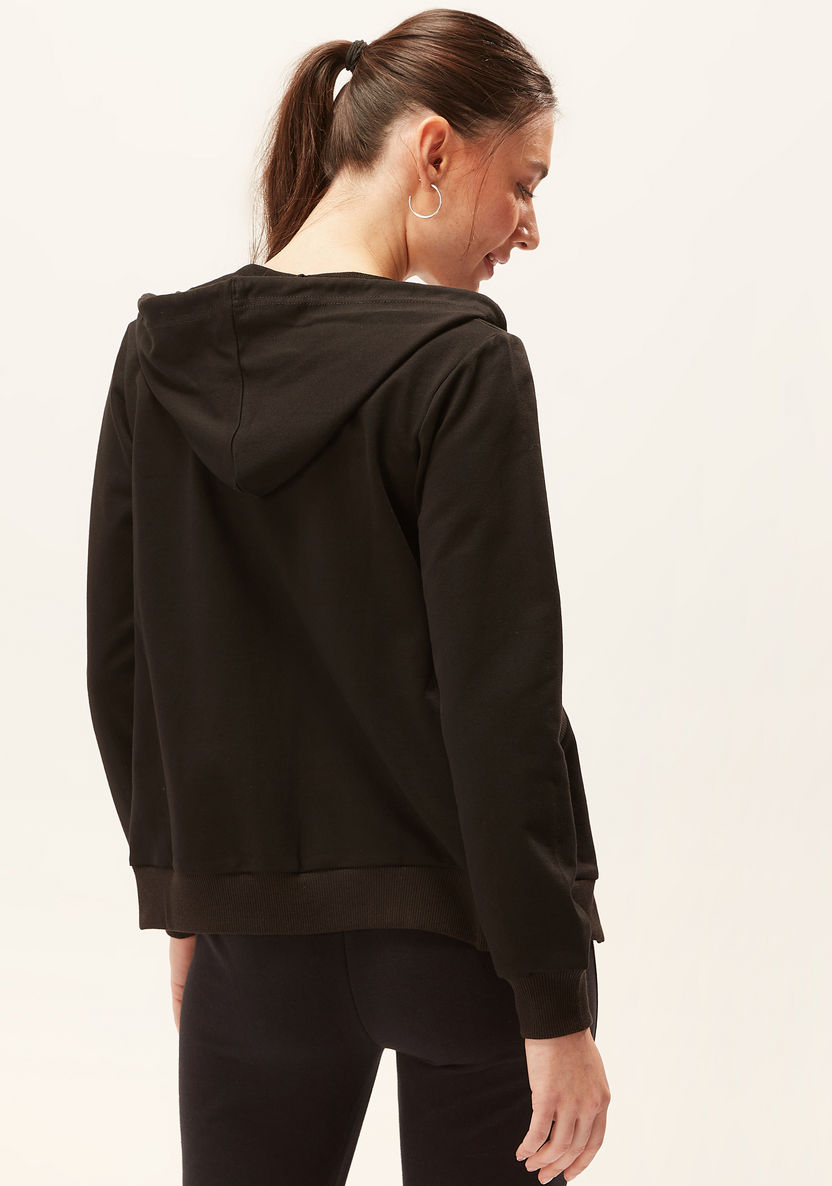 Long Sleeves Hoodie with Zip Closure and Pocket Detail-Hoodies & Sweatshirts-image-3