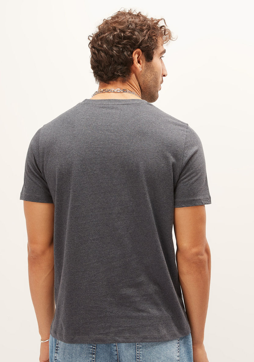 Plain T-shirt with Round Neck and Short Sleeves-T Shirts-image-3