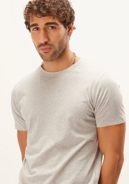 Solid T-shirt with Crew Neck and Short Sleeves