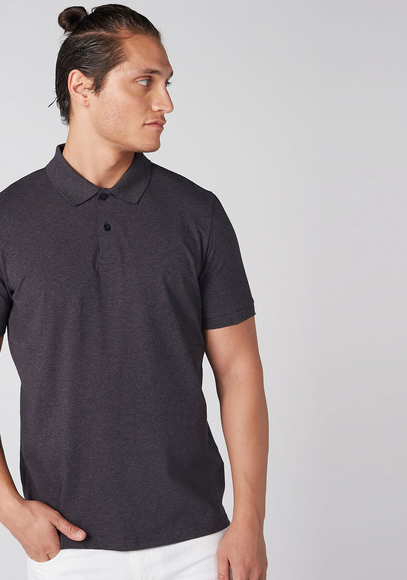 Polo Neck T-Shirt with Short Sleeves-Polos-image-0