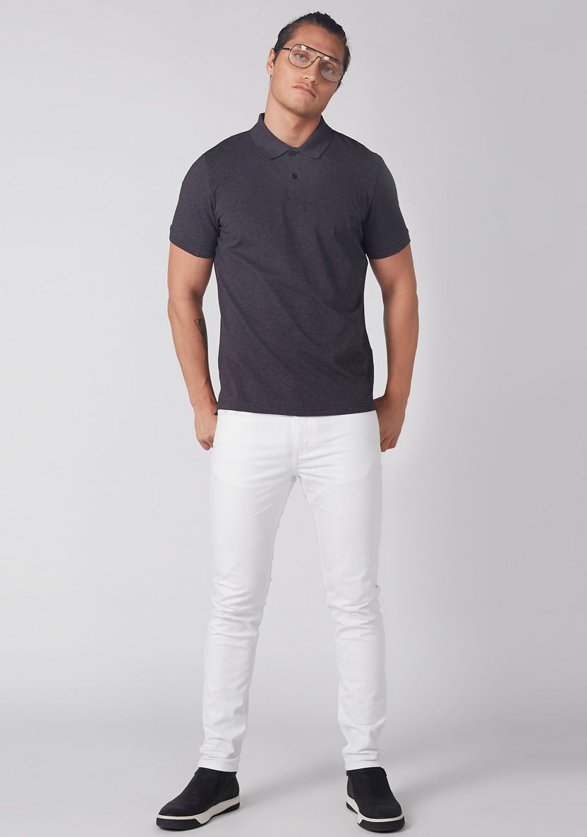 Polo Neck T-Shirt with Short Sleeves-Polos-image-2