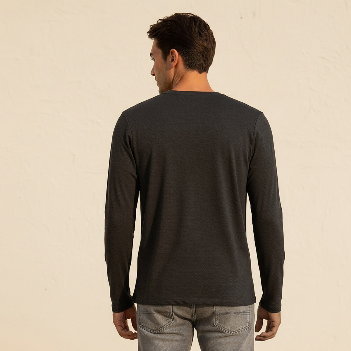 Splash Basics Slim Fit T-shirt with Crew Neck and Long Sleeves-men-clothing-tshirtsandpolos-tshirts-image-4