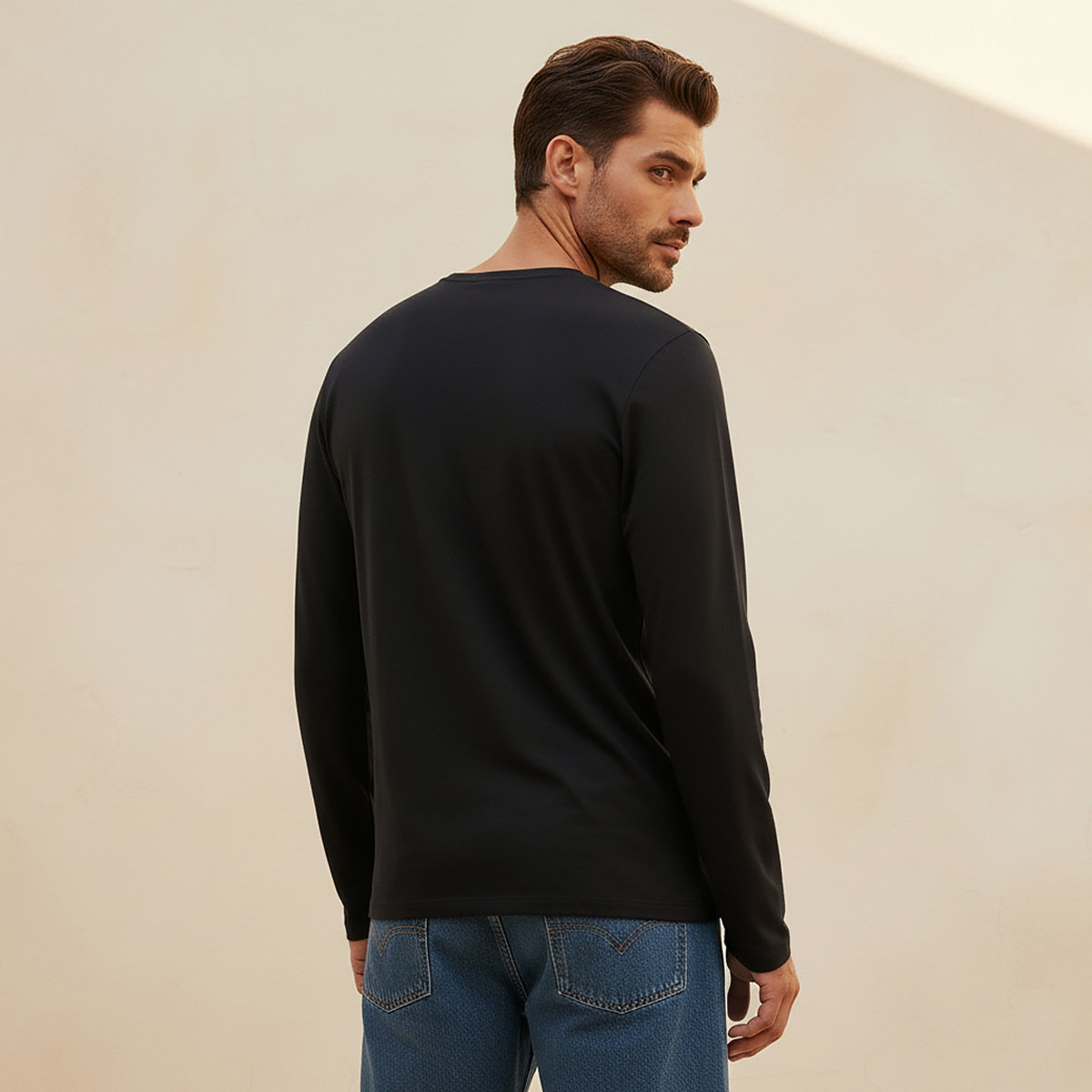 Splash Basics Slim Fit T-shirt with Crew Neck and Long Sleeves-men-clothing-tshirtsandpolos-tshirts-image-10