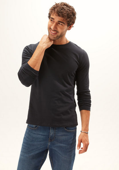 Round Neck T-Shirt with Long Sleeves-T Shirts-image-2