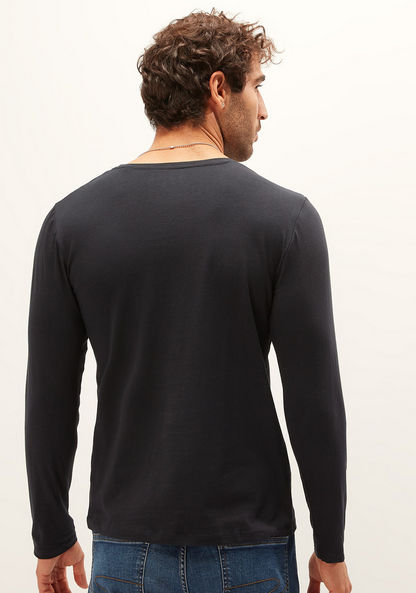 Round Neck T-Shirt with Long Sleeves-T Shirts-image-3