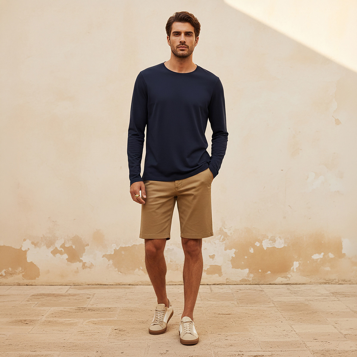 Slim Fit T-shirt with Crew Neck and Long Sleeves-PROMO_SP_AE_2FOR64_110625-image-3