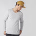 Plain T-shirt with V-neck and Long Sleeves-T Shirts-thumbnailMobile-0