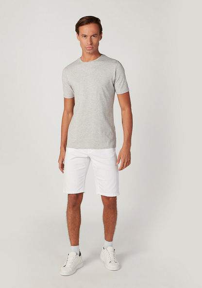 Plain T-shirt with Round Neck and Short Sleeves-T Shirts-image-1