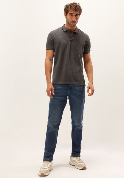 Polo Neck T-Shirt with Short Sleeves-Polos-image-1