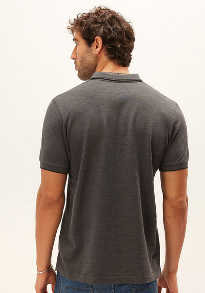 Polo Neck T-Shirt with Short Sleeves-Polos-image-3