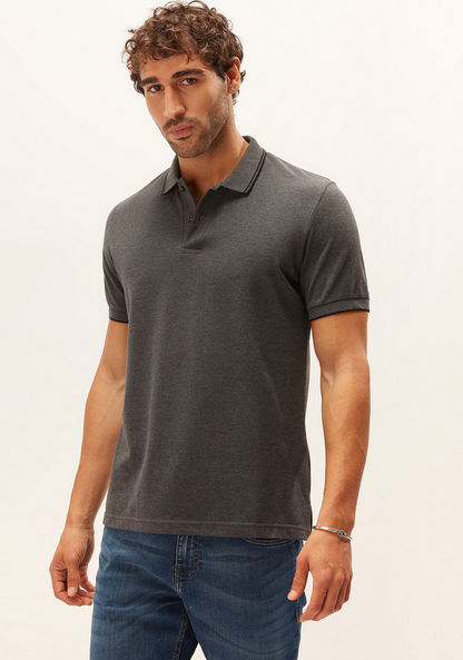 Polo Neck T-Shirt with Short Sleeves-Polos-image-4