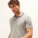 Textured Polo T-shirt with Short Sleeves-Polos-thumbnail-0