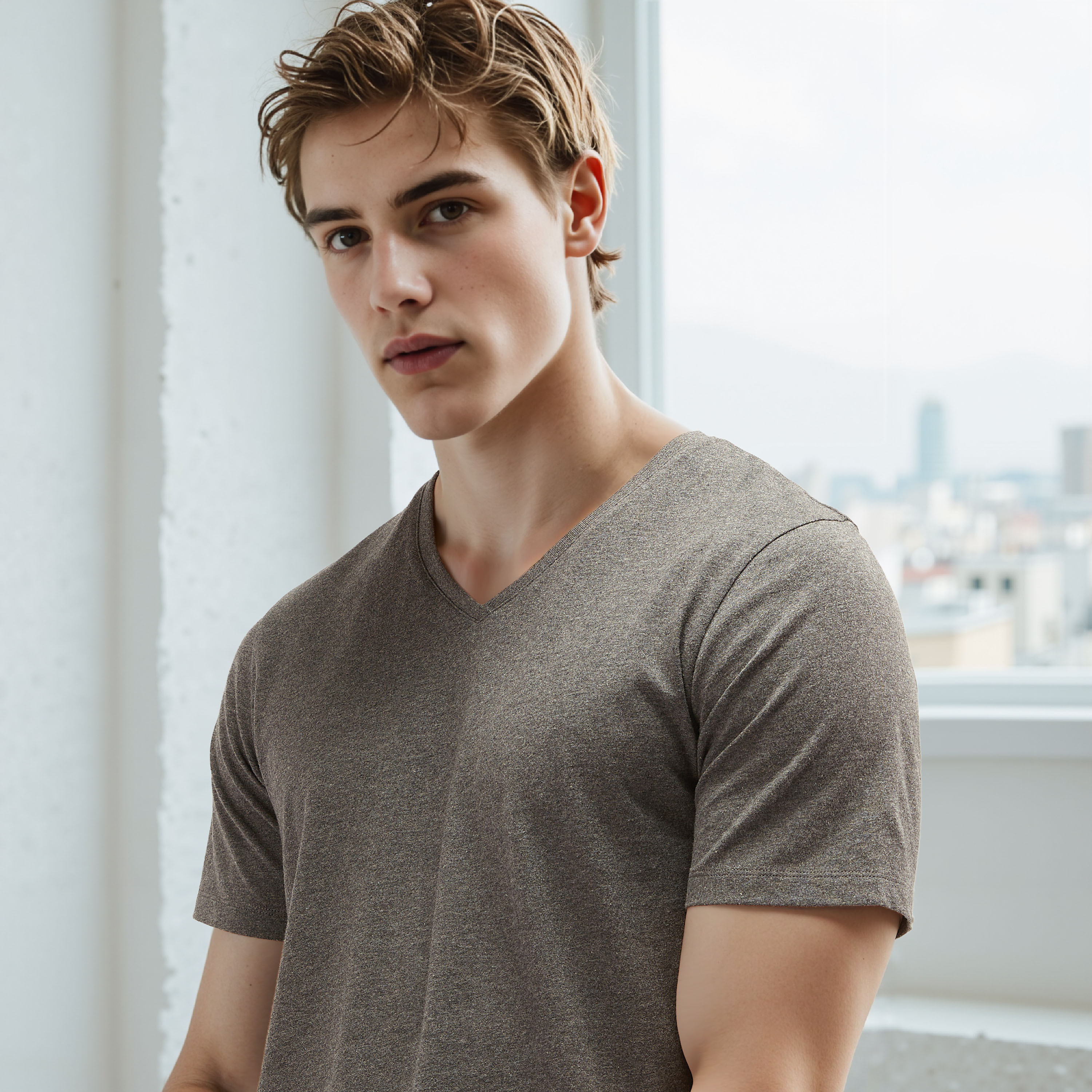 John Son Premium Quality V-Neck T-Shirts - Solid Colors, Sizes Small To 5XL