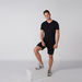 Solid T-shirt with V-neck and Short Sleeves-T Shirts-thumbnail-1