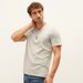 Plain T-shirt with V-neck and Short Sleeves-T Shirts-thumbnail-1