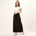 Solid Maxi A-line Skirt with Elasticised Waistband-Skirts-thumbnail-1