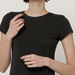 Plain T-Shirt with Crew Neck and Cap Sleeves-T Shirts-thumbnail-3