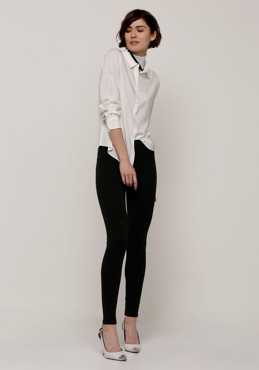 Full Length Jeggings with Elasticised Waistband-Pants-image-4