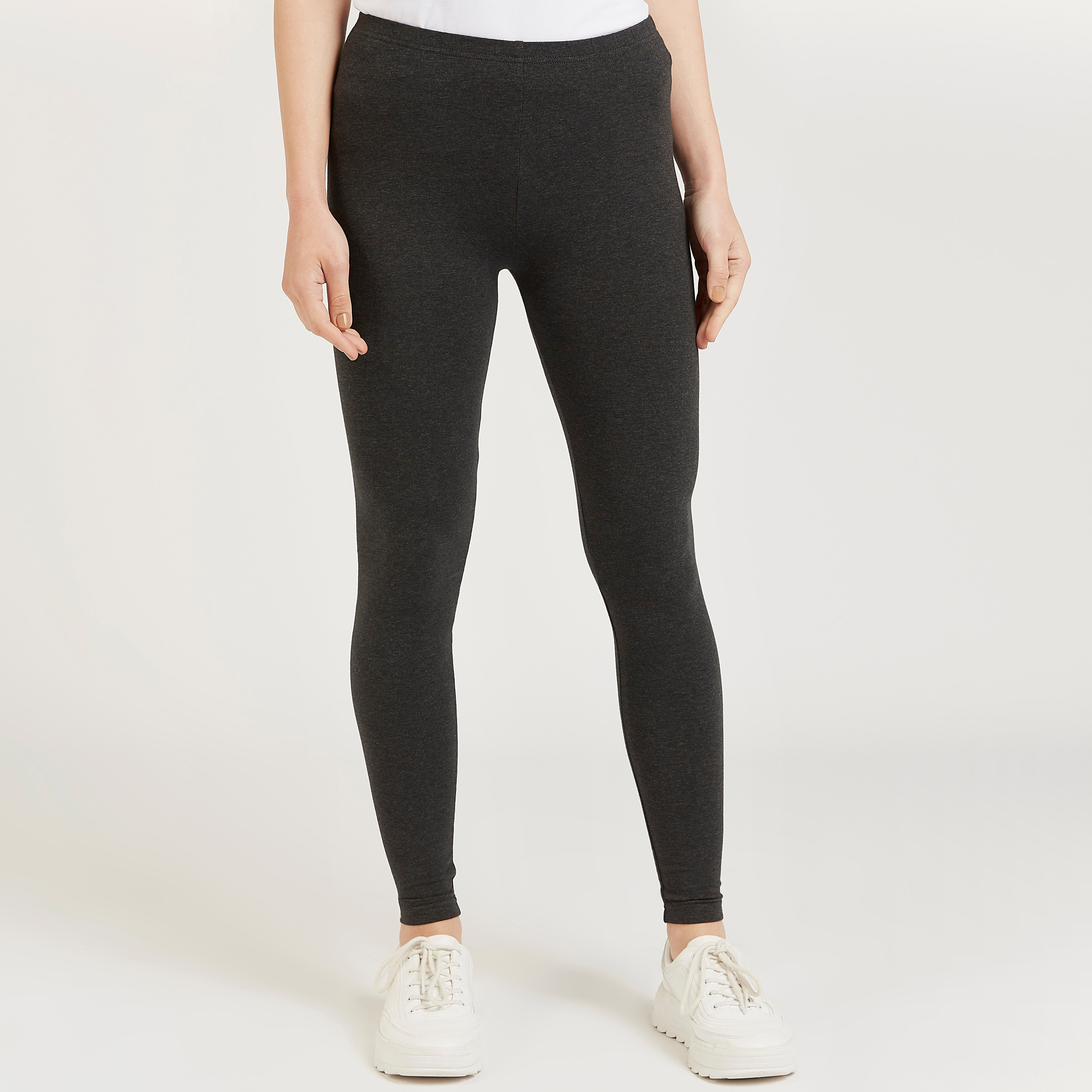 Buy De Moza Women Dark Grey Solid Viscose Leggings - S Online at Best  Prices in India - JioMart.