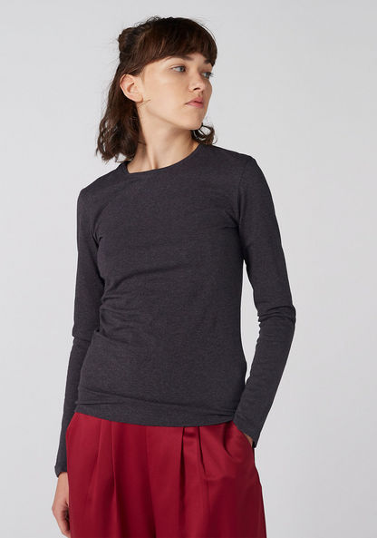 Round Neck T-Shirt with Long Sleeves