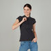 Plain T-shirt with Polo Neck and Cap Sleeves-Polos-thumbnailMobile-0
