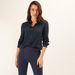 Solid Shirt with Spread Collar and Long Sleeves-Shirts & Blouses-thumbnail-2