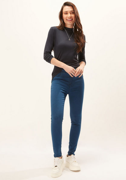 High Neck T-Shirt with Long Sleeves