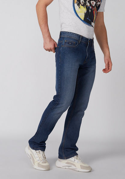 Full Length Jeans with Button Closure and Pocket Detail-Jeans-image-3