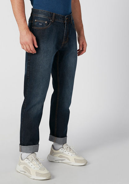 Plain Jeans with Pocket Detail-Jeans-image-0