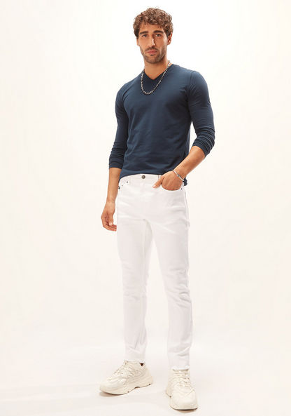 Skinny Fit Full Length Jeans with Pocket Detail and Belt Loops-Jeans-image-1