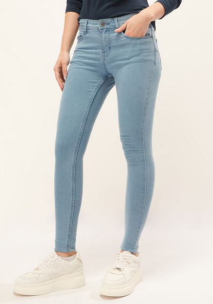 Skinny Fit Full Length Jeans with Pocket Detail and Belt Loops-Jeans-image-0