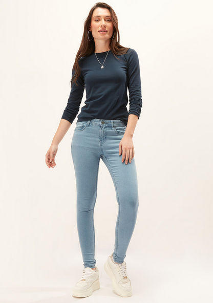 Skinny Fit Full Length Jeans with Pocket Detail and Belt Loops-Jeans-image-1