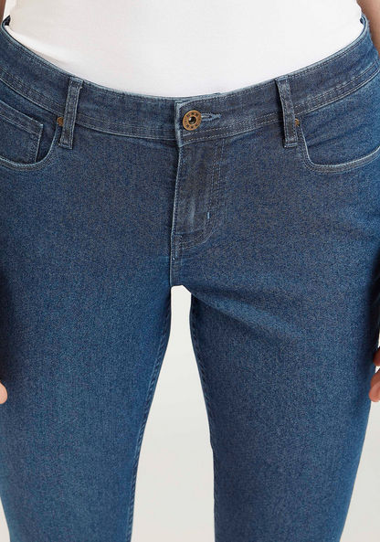 Skinny Fit Full Length Jeans with Pocket Detail and Belt Loops-Jeans-image-2