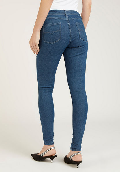 Skinny Fit Full Length Jeans with Pocket Detail and Belt Loops-Jeans-image-3