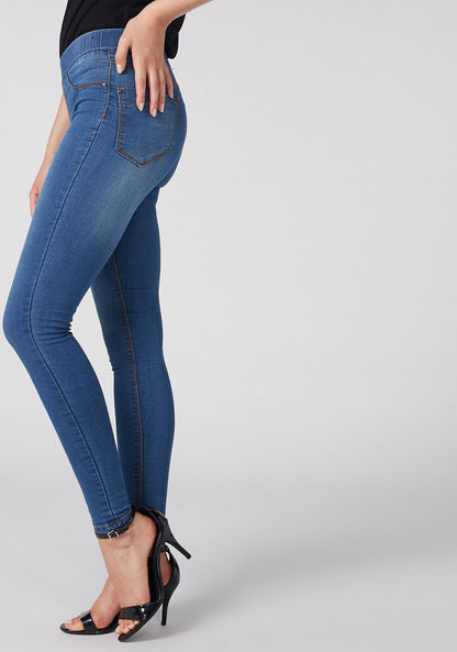 Full Length Jeggings with Pocket Detail and Elasticised Waistband