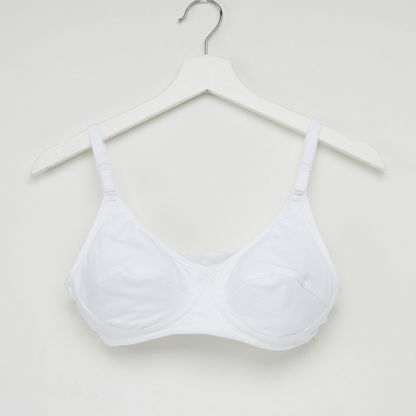 Bow Applique Detail Bra with Hook and Eye Clousure