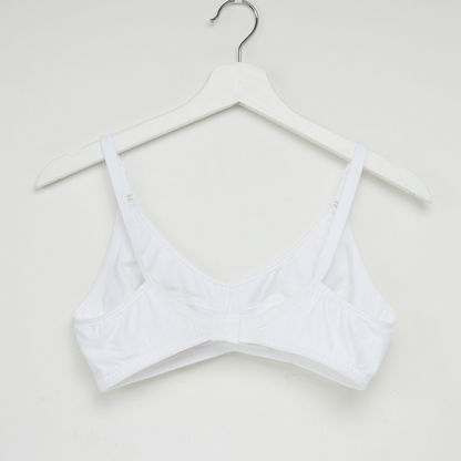 Bow Applique Detail Bra with Hook and Eye Clousure