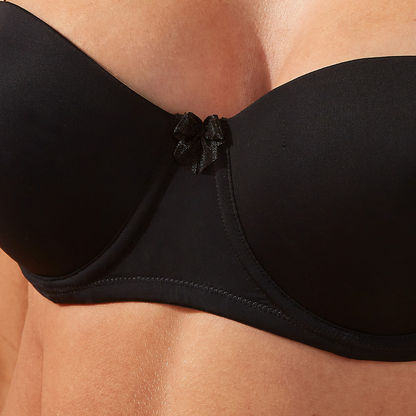 Padded Balconette Bra with Hook and Eye Closure-Bras-image-2